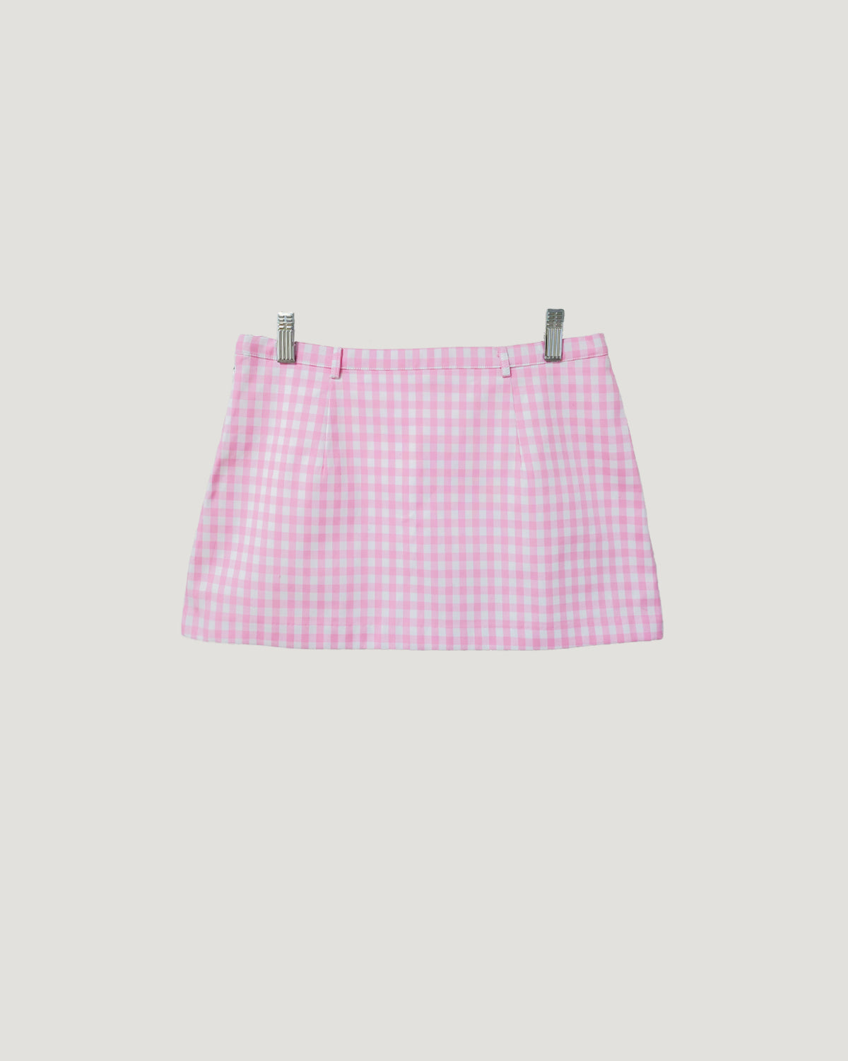 gingham check low waist micro mini skirt