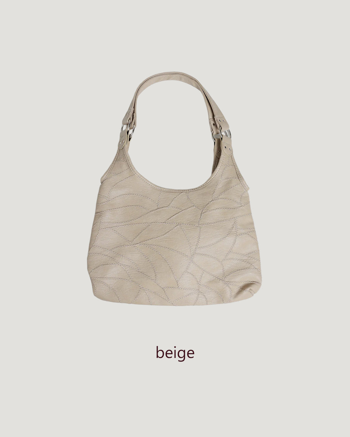 stitch pattern faux leather shoulder bag