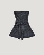fur back ribbon mini dress