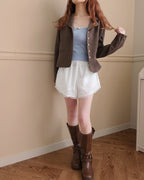 lace point balletcore short pants