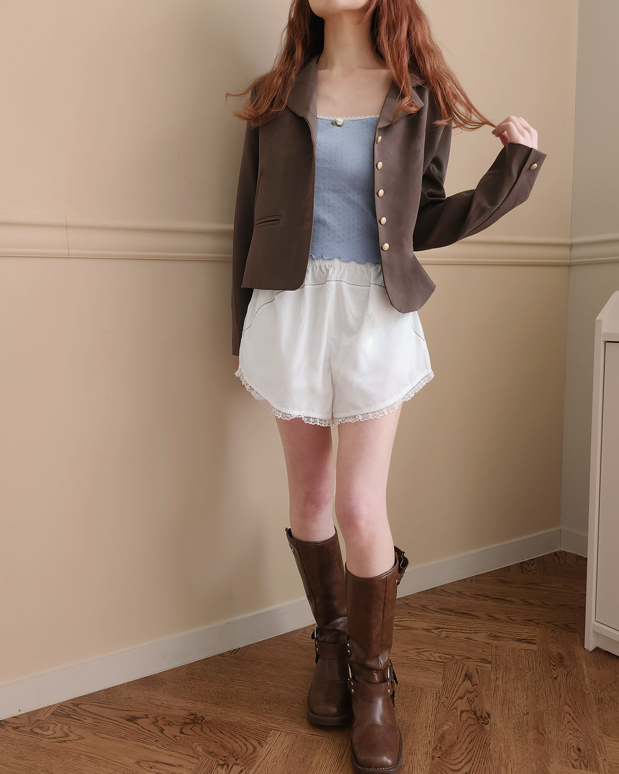 lace point balletcore short pants