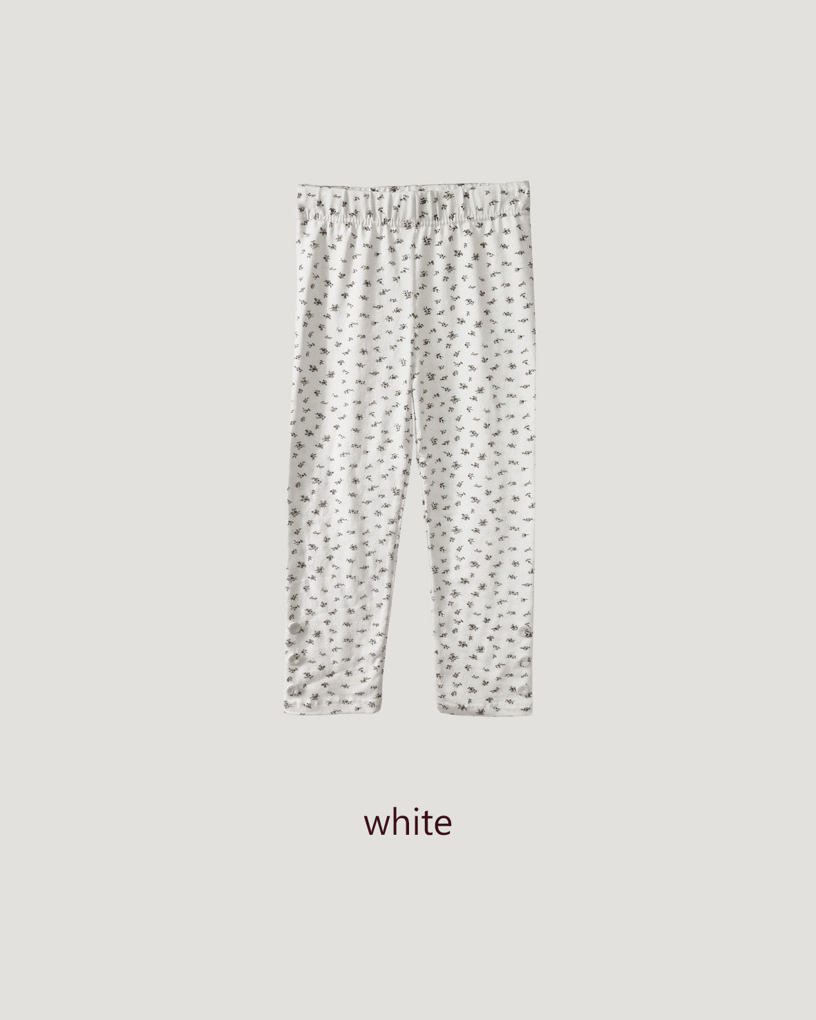 flower button point capri leggings
