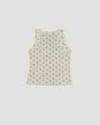 flower waffle sleeve less top