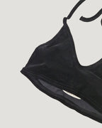 velvet sheer halter neck bustier