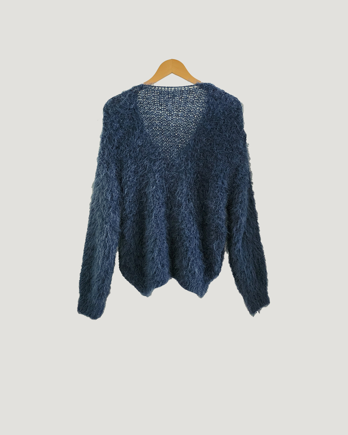 shaggy knit color cardigan
