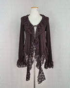 frill lace flare cardigan