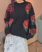 rose knit pullover