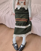 fringe design long skirt