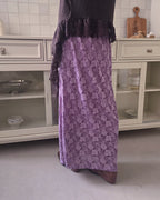 vintage like rose pattern long skirt