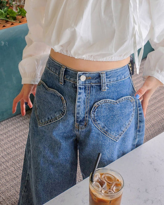 heart pocket denim