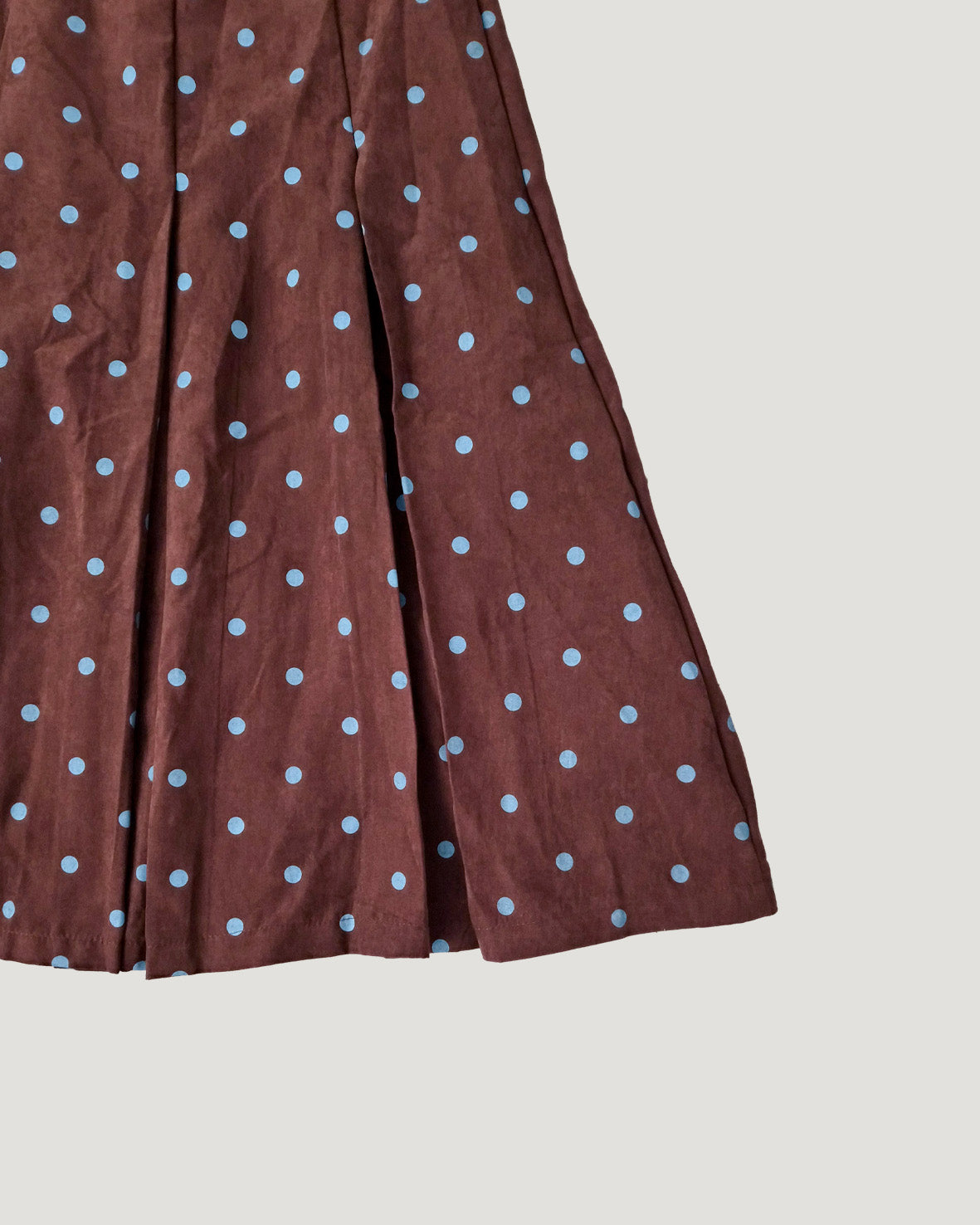 dot pleated midi skirt