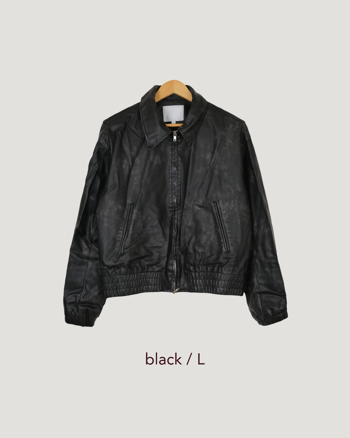 vintage like faux leather blouson