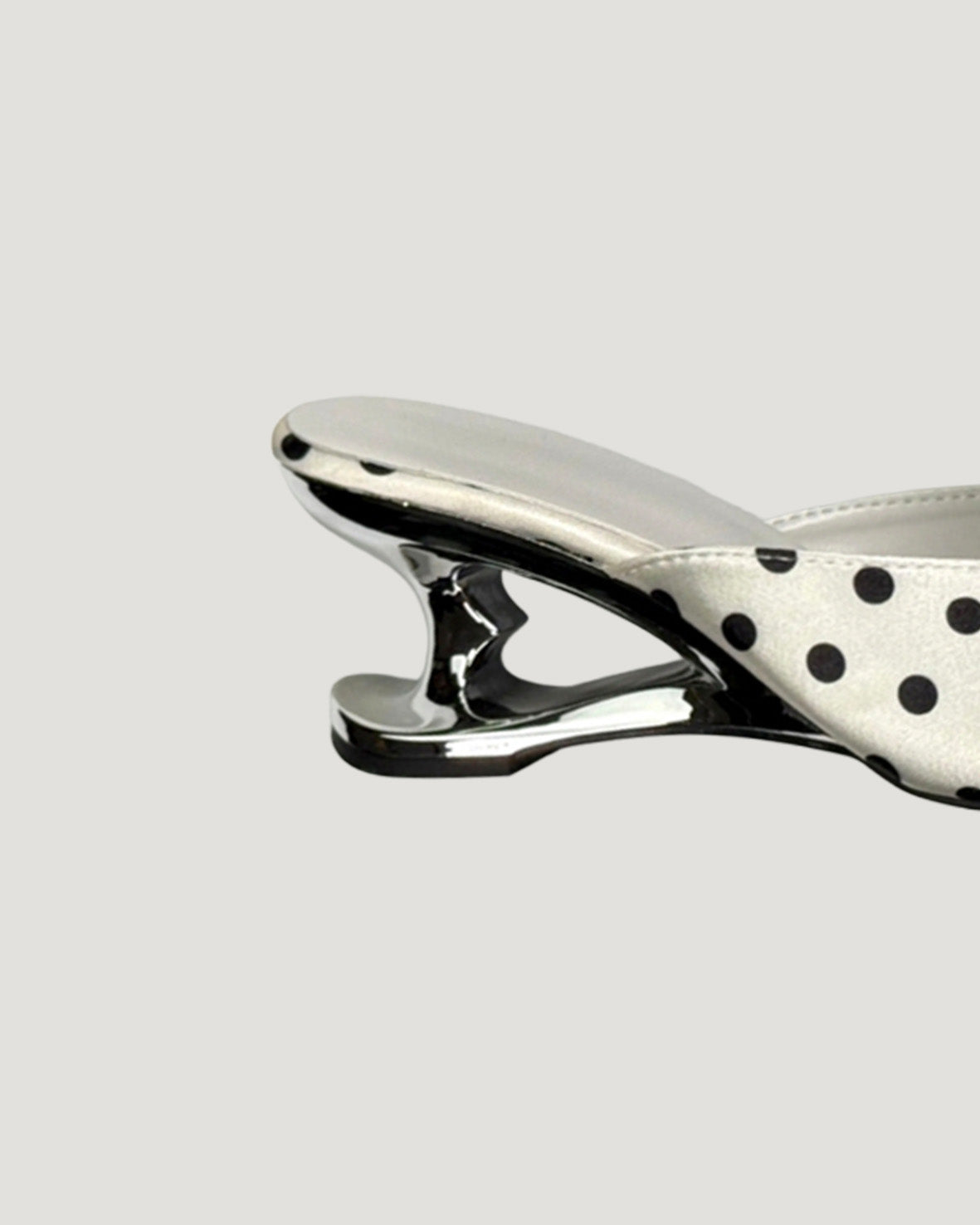 dot ribbon design heel mule