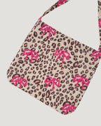 leopard ribbon pattern tote bag