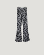 rose pattern boot cut pants
