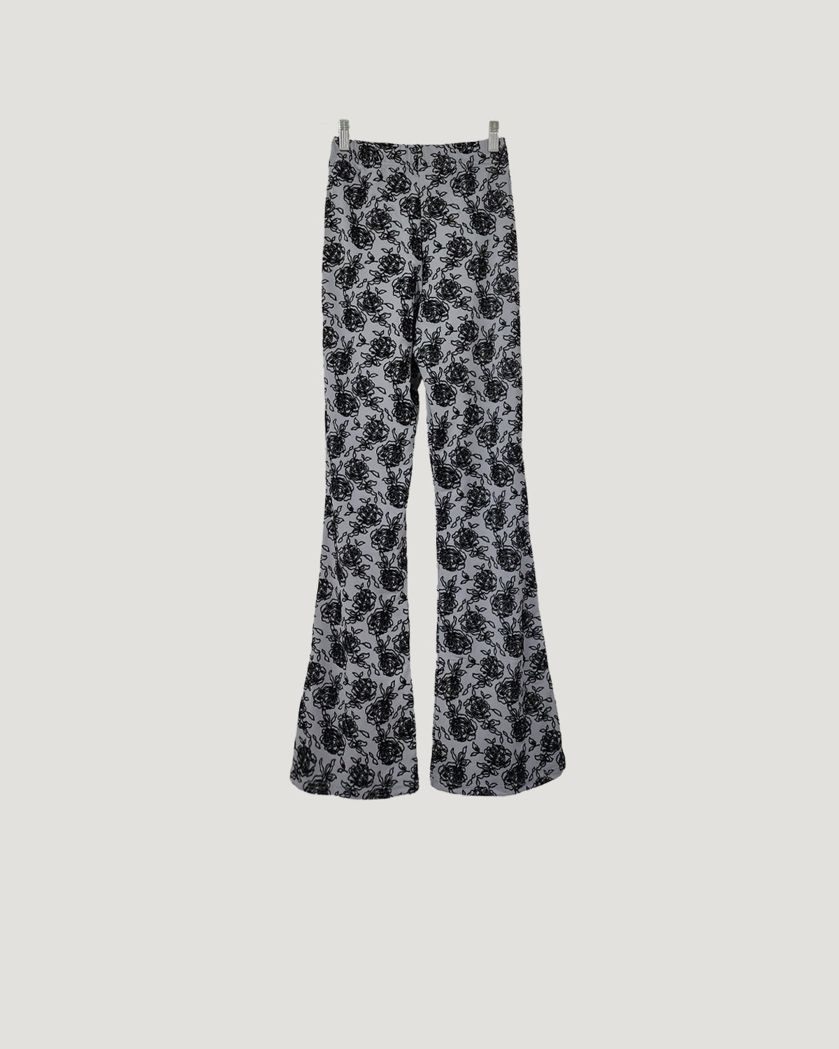 rose pattern boot cut pants