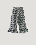 gingham check hem frill pants