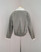 glen check frill jacket