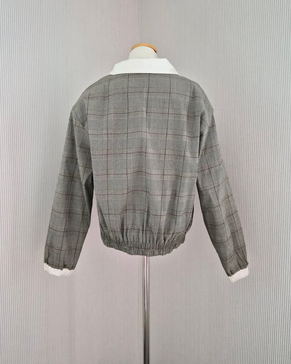 glen check frill jacket