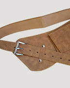 faux suede pocket wide belt