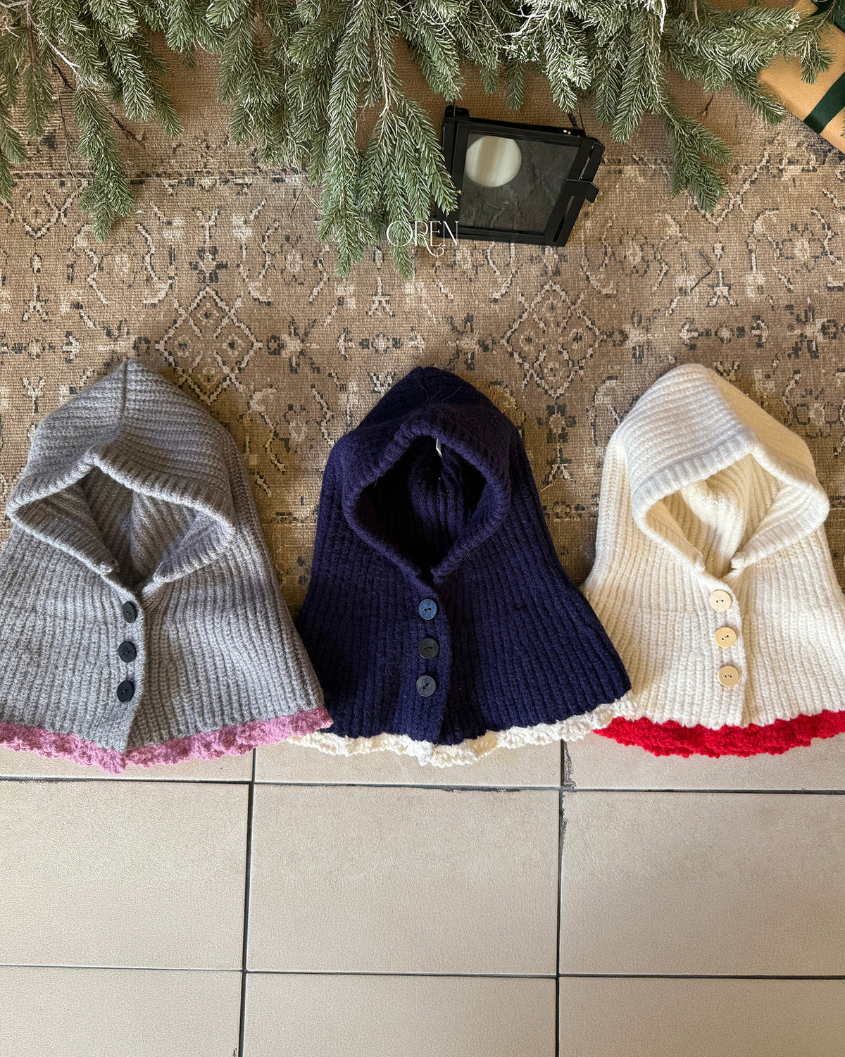【OREN】bicolor cape balaclava