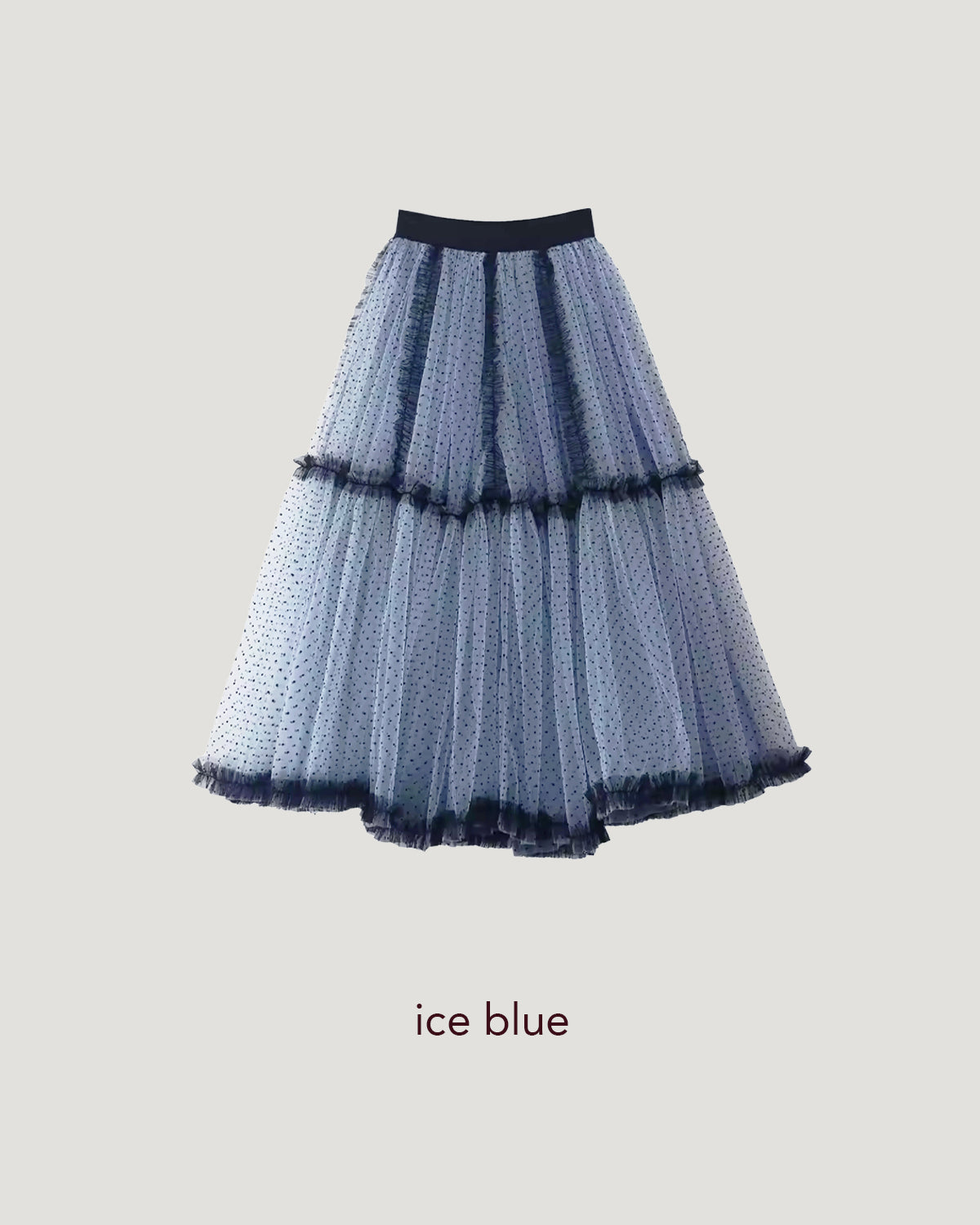 dot frill volume tulle skirt