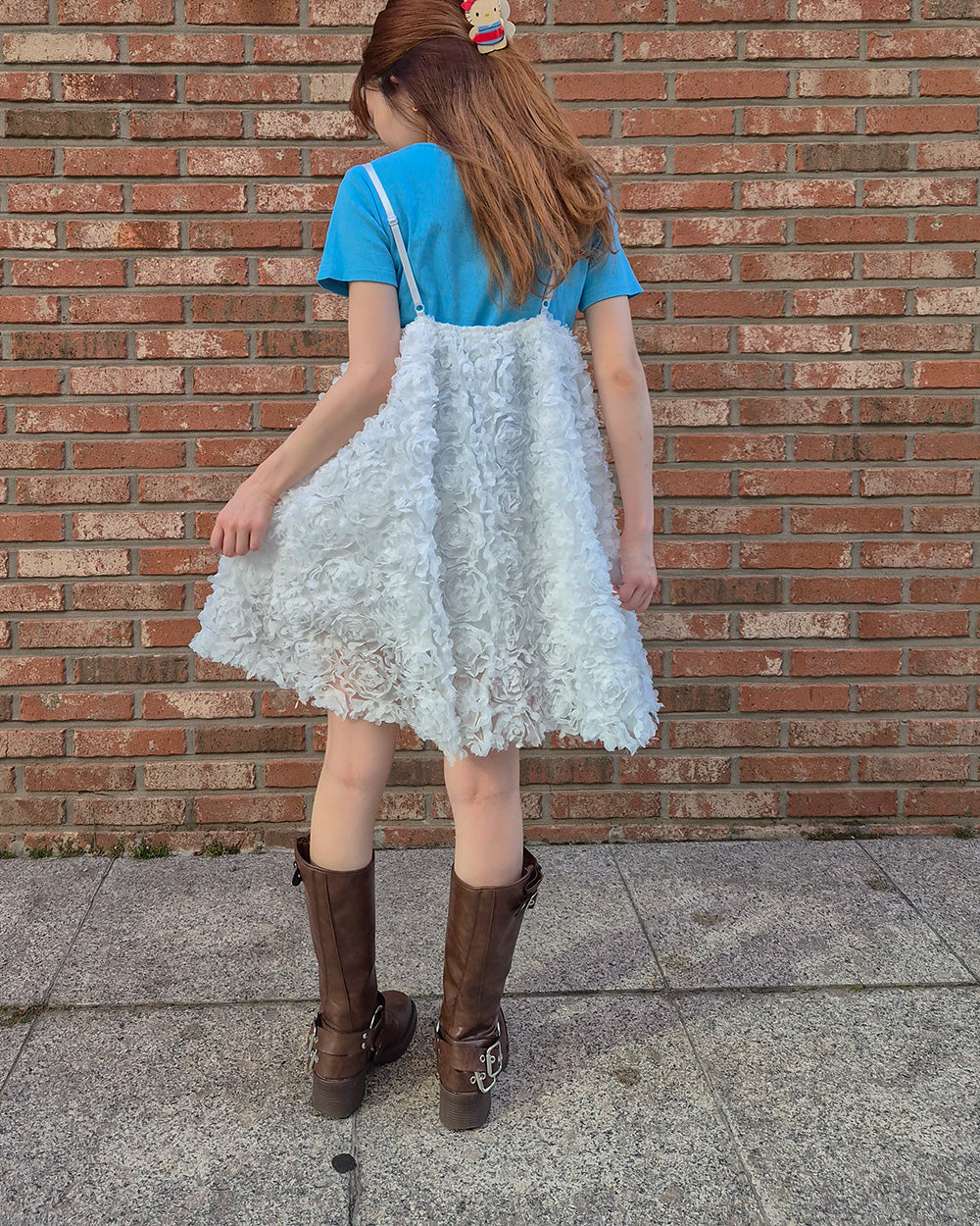 rose motif volume tunic