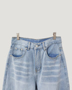 ribbon denim pants