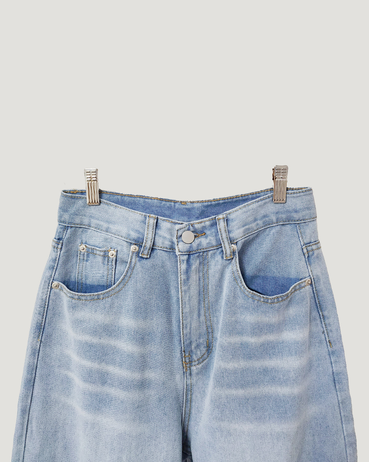 ribbon denim pants