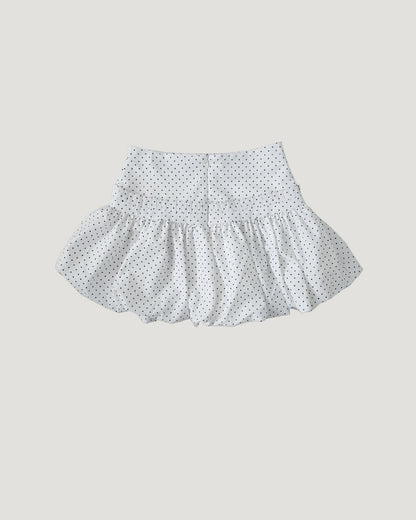 dot frill balloon mini skirt