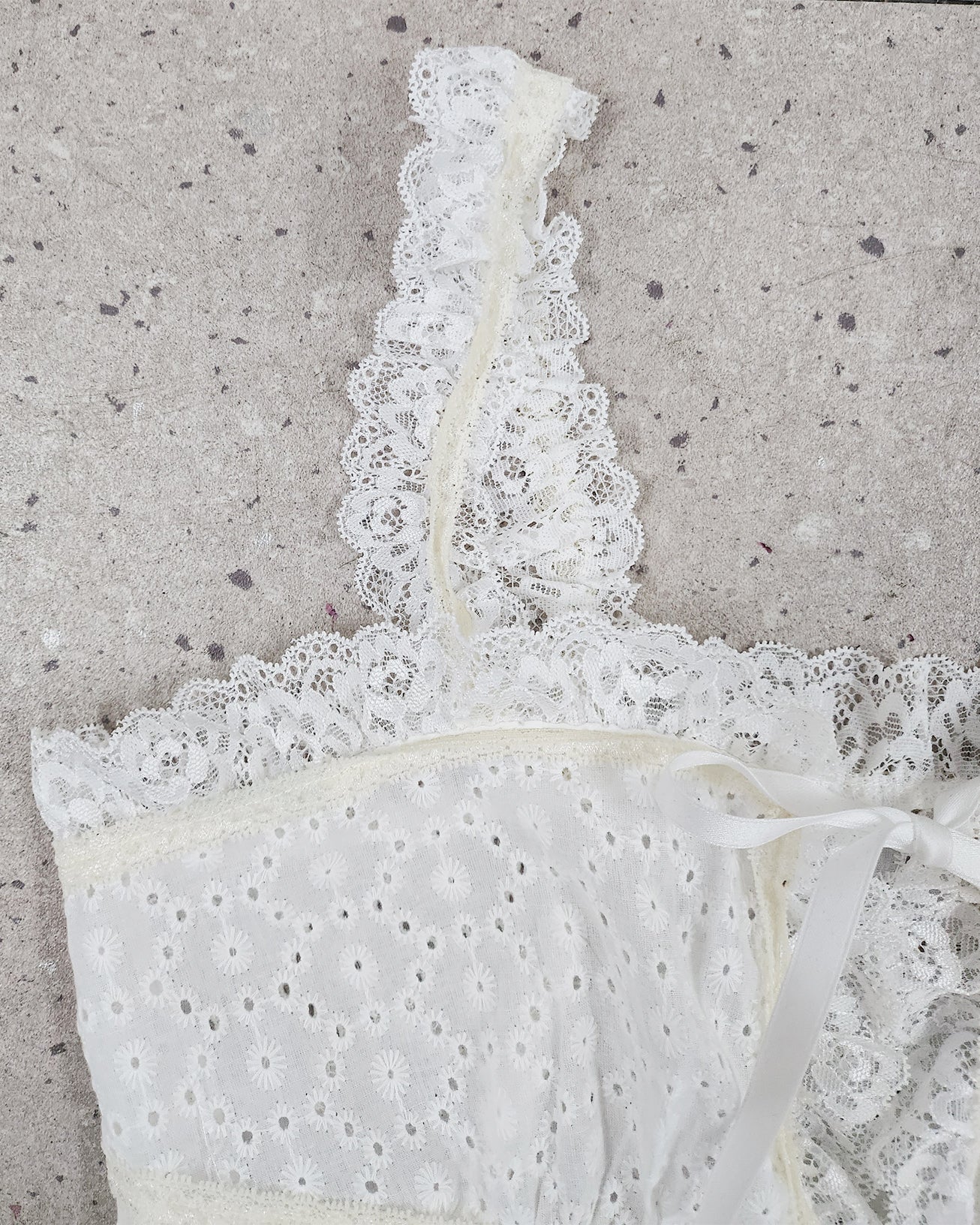 cotton lace ribbon bustier