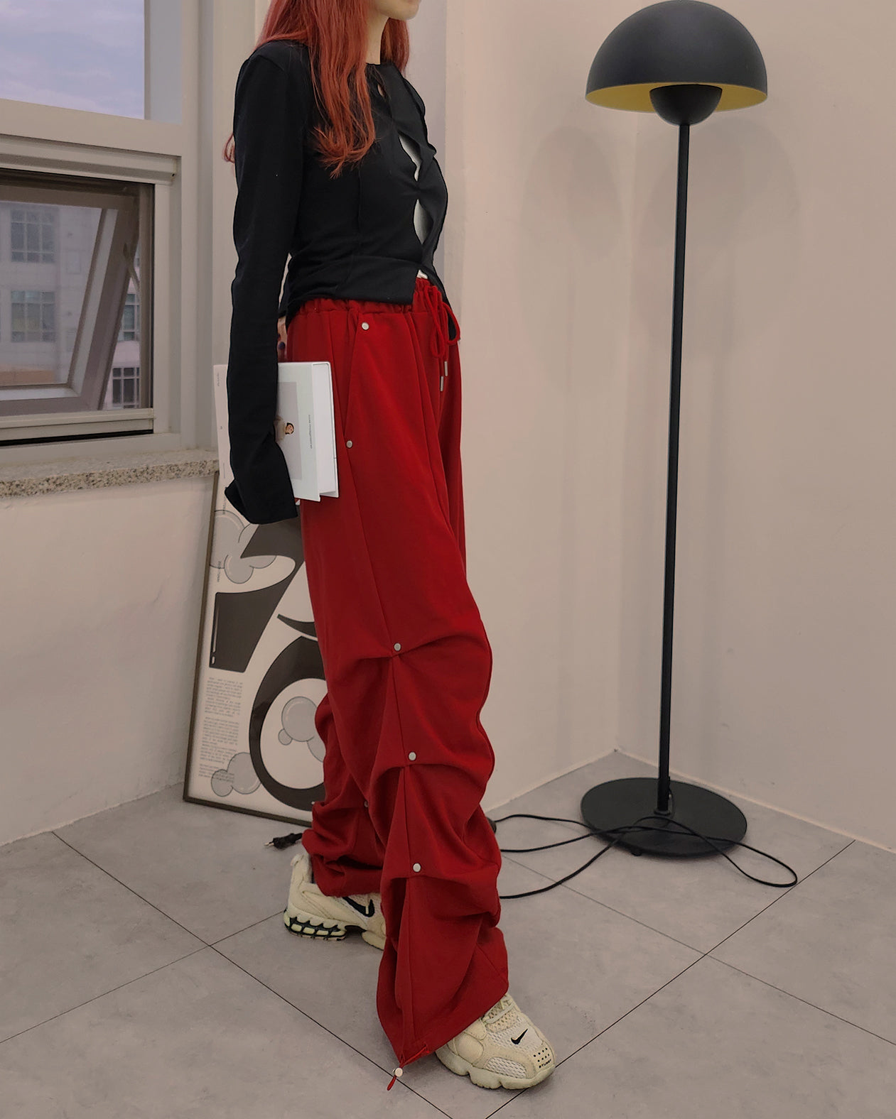 shirring light sweat pants