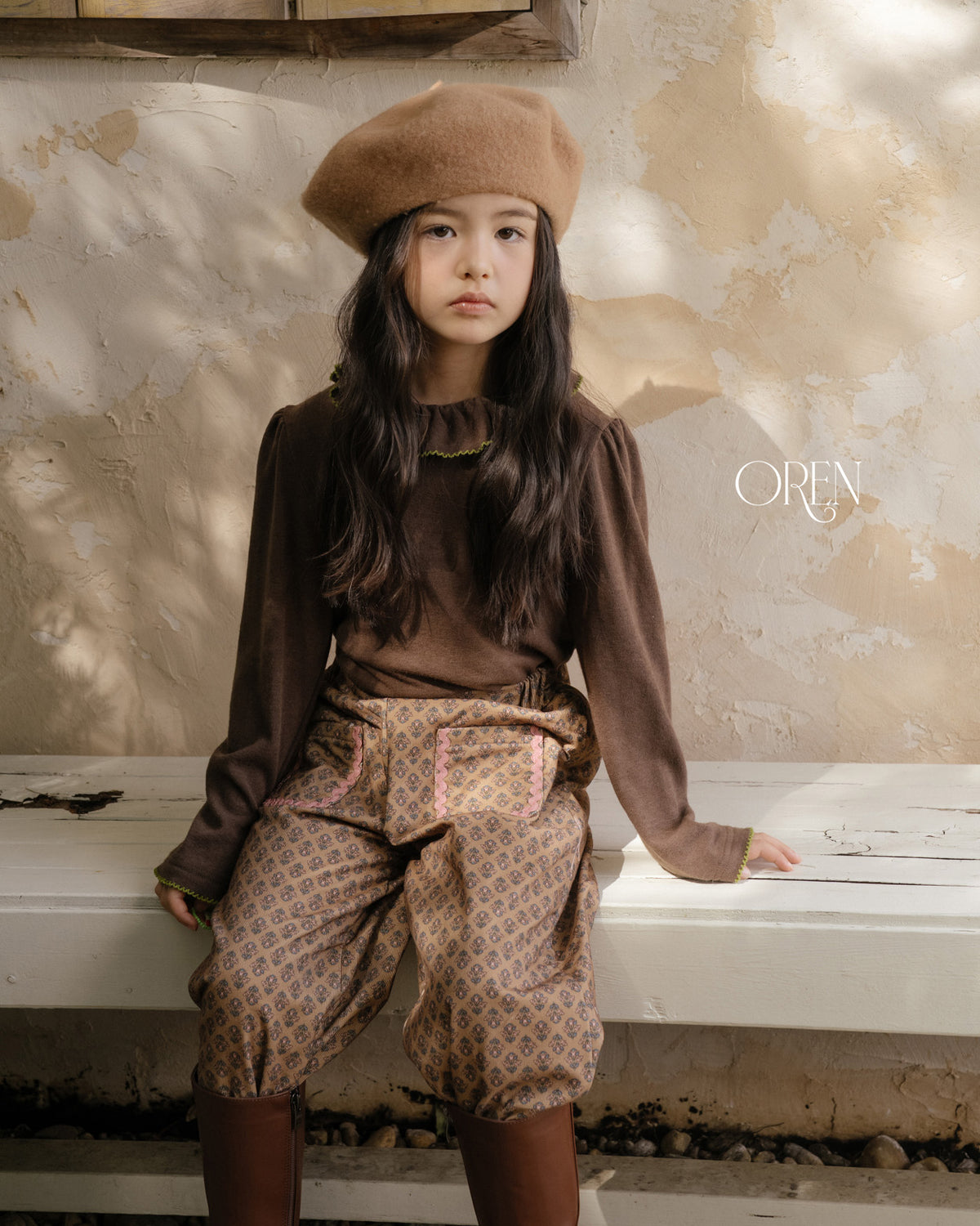 【OREN】blooming frill picot T-shirt