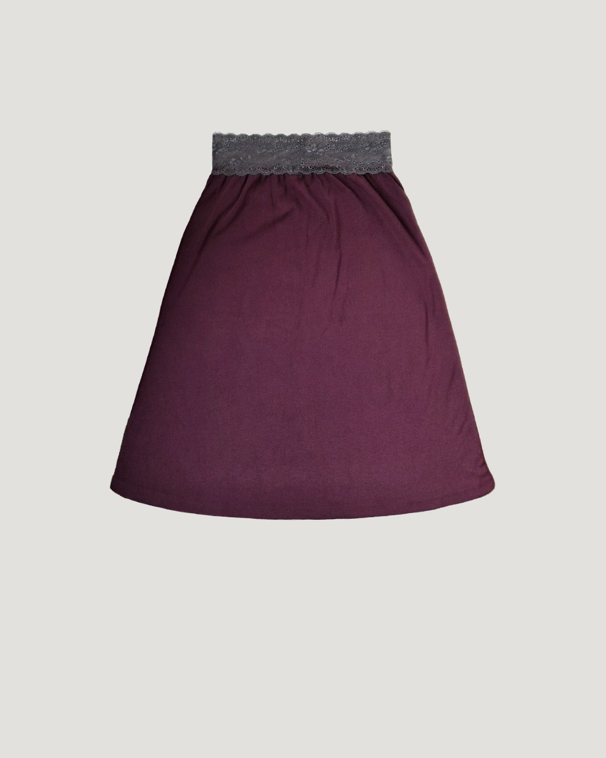 waist lace midi flare skirt
