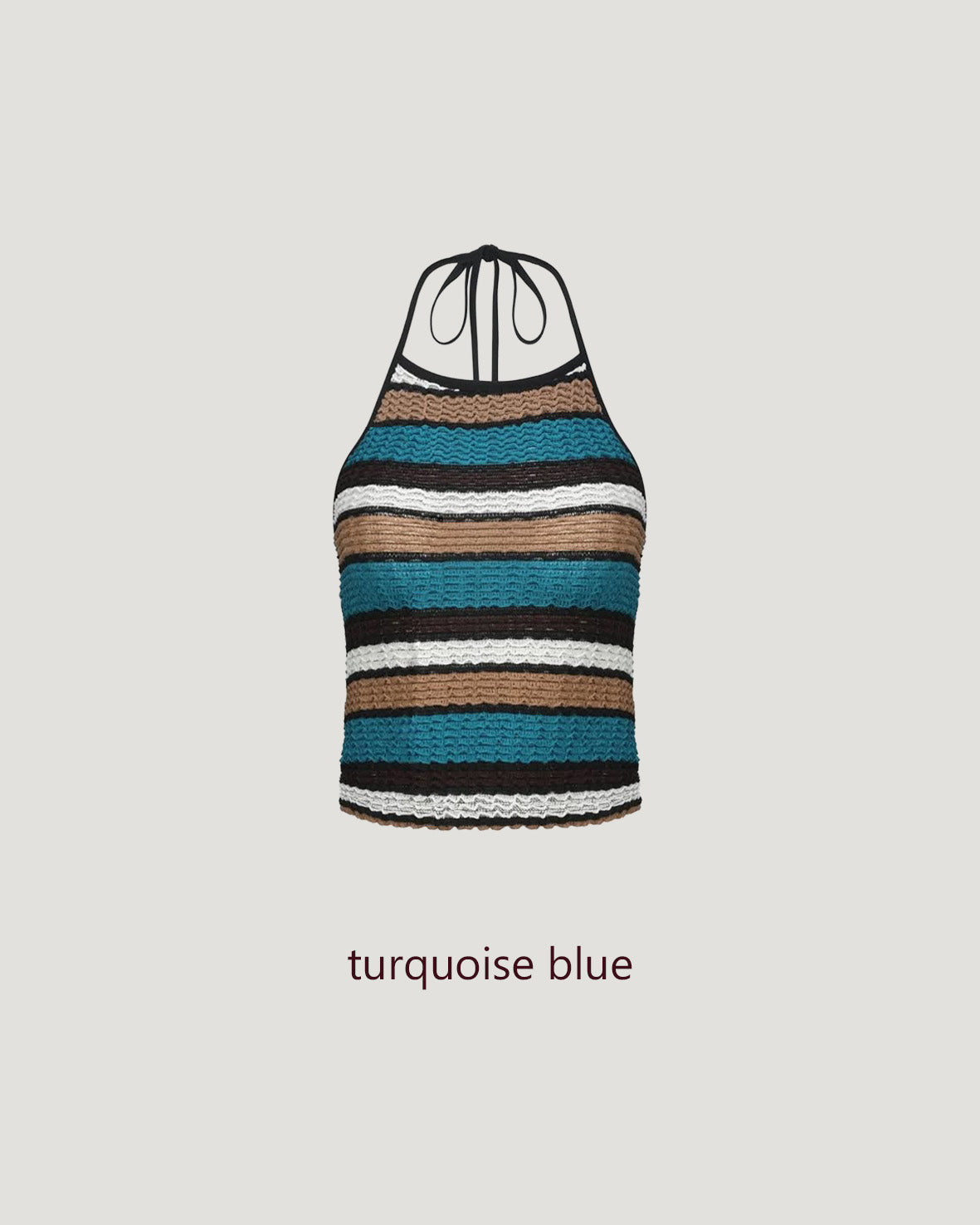 multi stripe halter neck knit like top