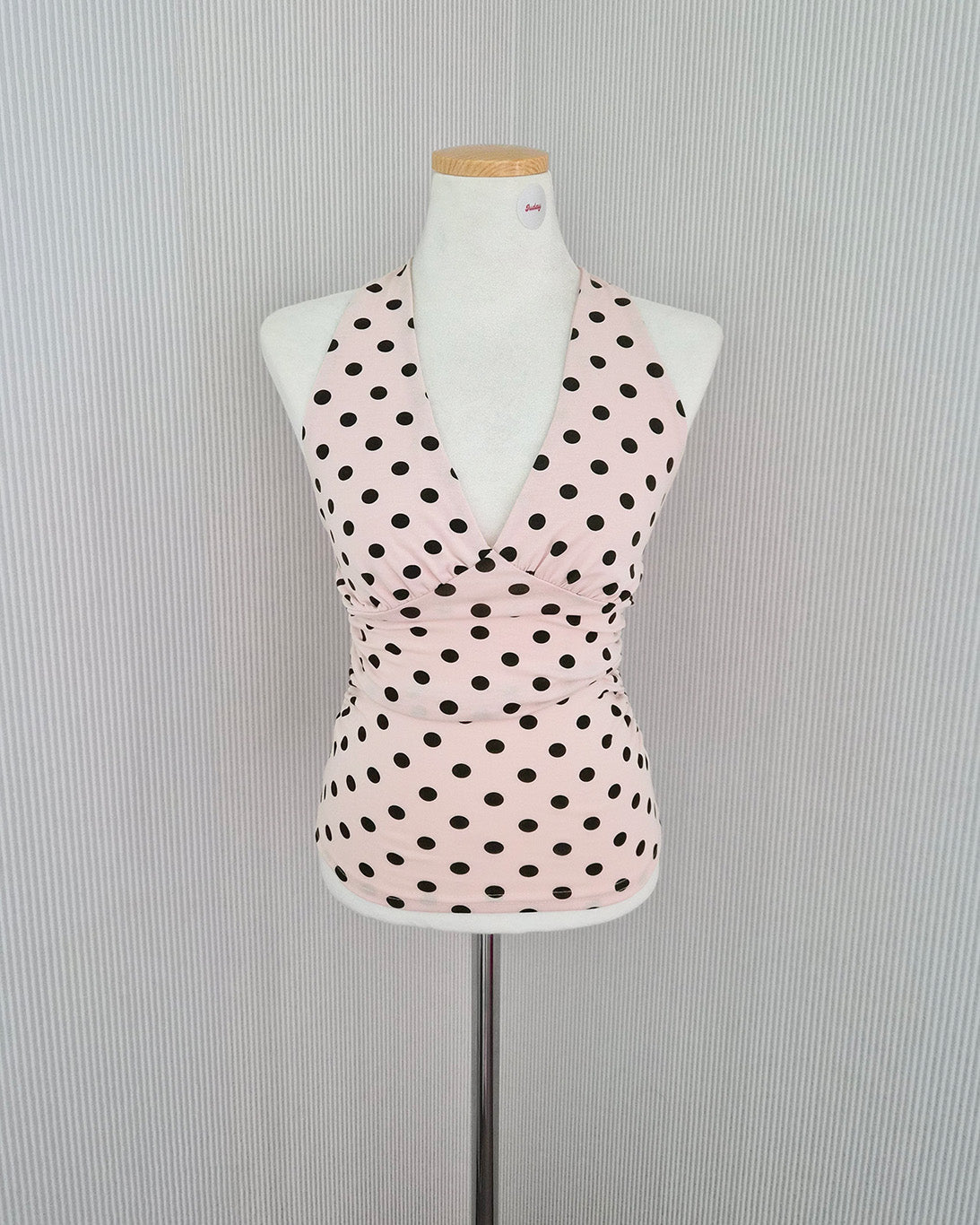 polka dot halter neck bustier