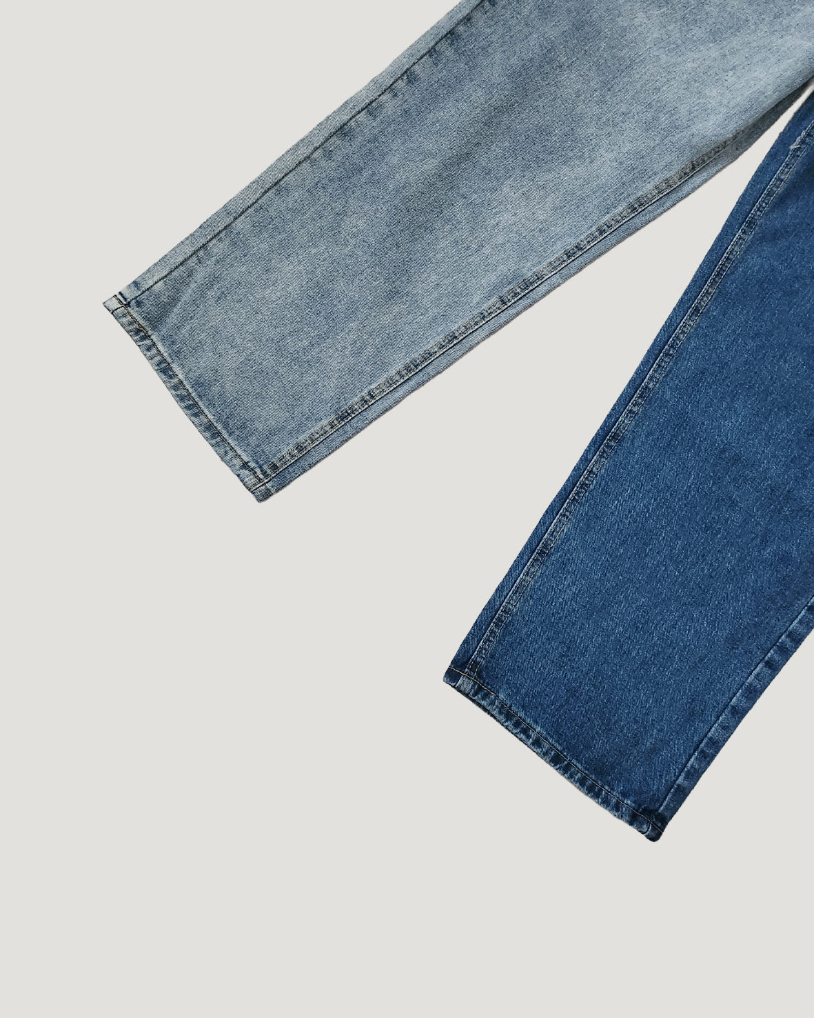 side ripped switching denim