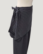check skirt layered pants