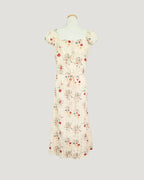 flower frill long dress