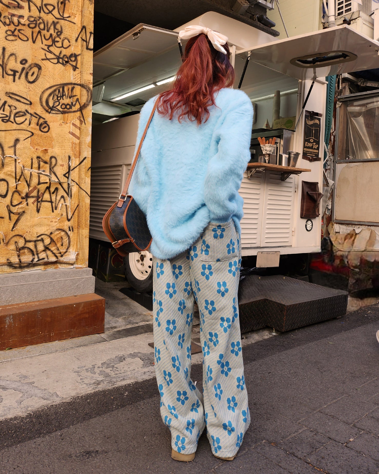 flower jacquard pants
