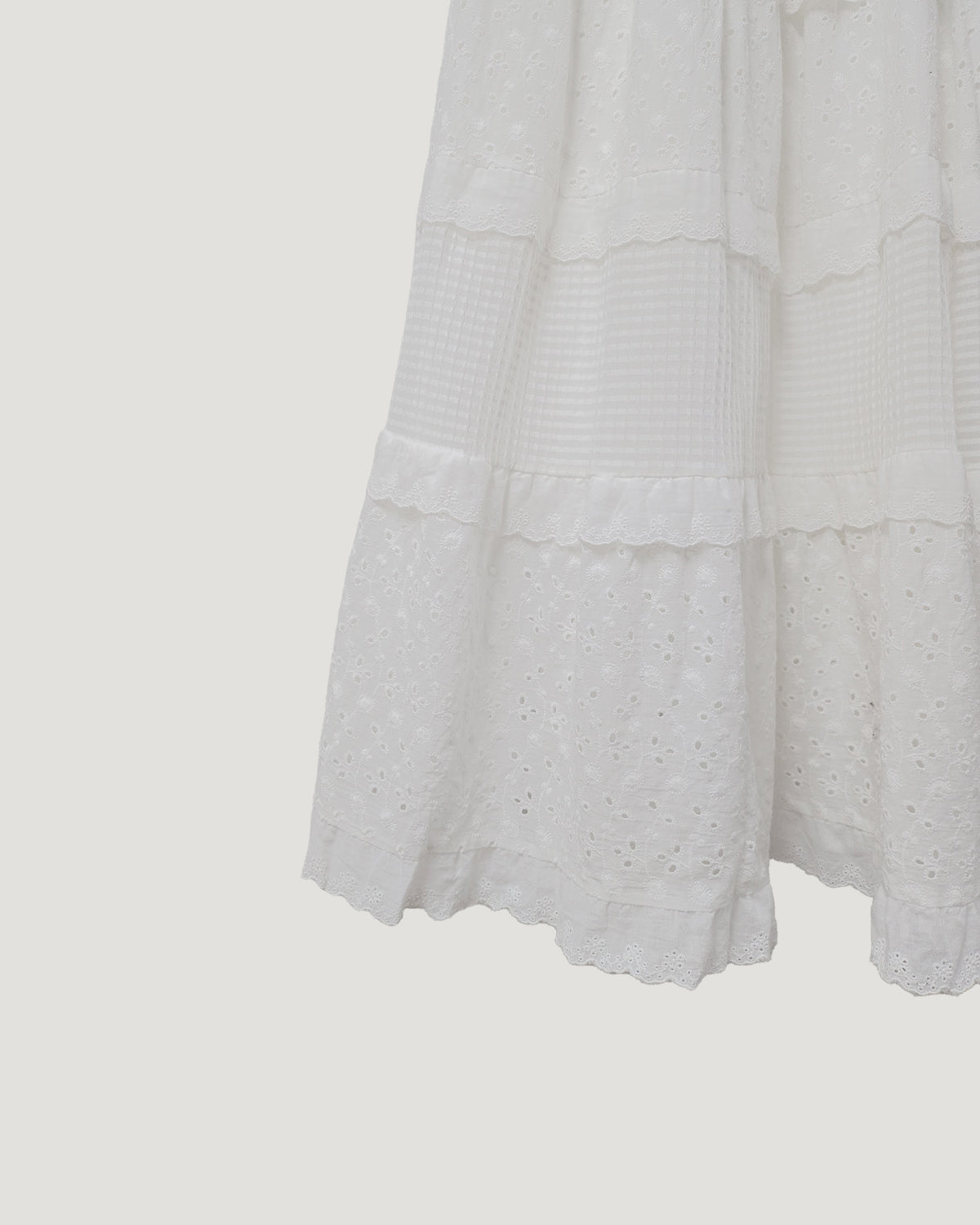 cotton lace tired long skirt