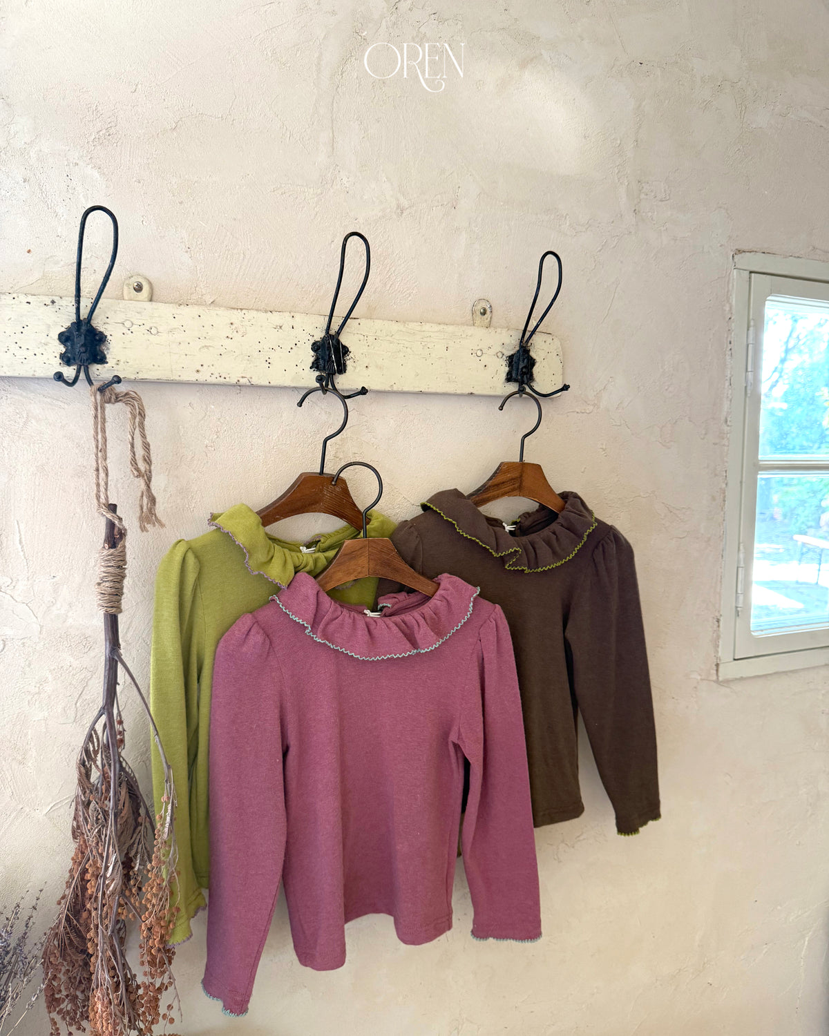 【OREN】blooming frill picot T-shirt