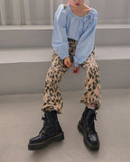 leopard sweat jogger pants