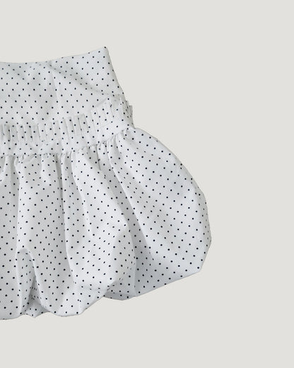 dot frill balloon mini skirt