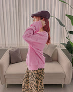 rose motif sweatshirt