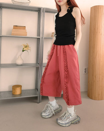 ribbon SET sleeveless knit