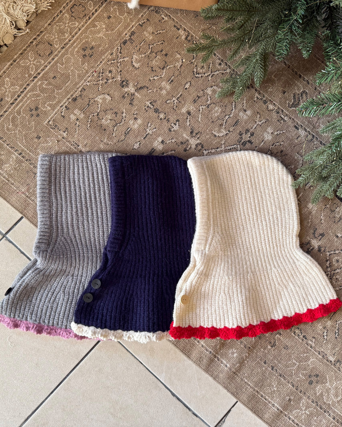 【OREN】bicolor cape balaclava