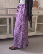 vintage like rose pattern long skirt