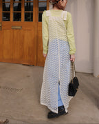 flower lace sheer salopette dress