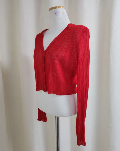 color sheer V neck cardigan